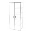 Wardrobe double door with half hanging space and half shelves